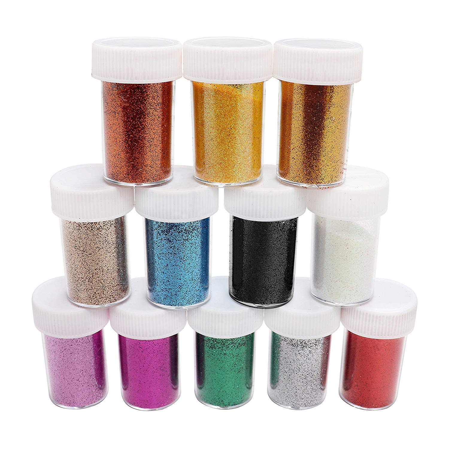 Glitter Shakers 12 Packs Arts & Crafts GlitterMulti-Coloured Sparkling Glitter Shaker Tubes for Scrapbook Nail Arts Face Body and Children’s Art Activities