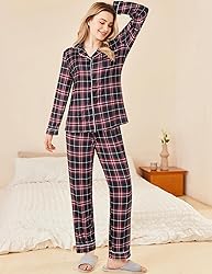 Ekouaer Womens Pajamas Set 2 Piece Button Down Pjs