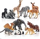toymany 12Pcs Forest Animals Playset Kids Zoo Figurines Realistic Details