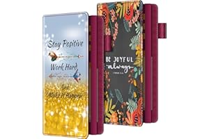 BVYA 2 Pcs Printed Leather Checkbook Covers, Quality Leather Personal RFID Blocking Check Book Credit Card Holder Wallet for 