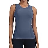 MathCat Women's Seamless Workout Tank Tops with Built in Bra, Sleeveless Padded Athletic Yoga Shirts for Daily Wear