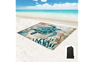 Beach Blanket Waterproof Sandproof Oversized 95”x 80”,Sand Free Beach Mat with Corner Pockets,Portable Mesh Bag for Beach Fes
