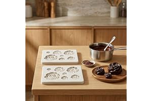 2PCS Rose Silicone Mold for Chocolate, 3D Flower Fondant Molds for Cake Decorating, Baking, DIY Crafts & Soap Making (Grey)