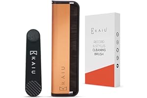 KAIU Vinyl Record & Stylus Cleaning Brush Combo - 2-in-1 Anti Static Carbon Fiber Brush Kit for LPs & Turntable Needles - Remove Dust & Debris - No Scratch Cleaner & Album Player Maintenance Pack