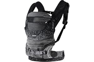 FE LI HUA Ergonomic 4-in-1 Baby Carrier Newborn to Toddler - with Lumbar Support - for Children 8-33 Pounds - 360 Degree Baby Wearing - Inward & Outward Facing - (Black)