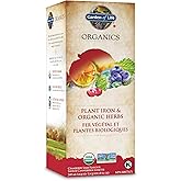 Garden of Life Organics Plant Iron & Herbs, Cranberry Lime Flavour | Immune Support, Reduces Tiredness and Fatigue | 10mg of 
