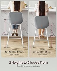 VASAGLE Bar Stools Set of 2, Bar Height Bar Stools