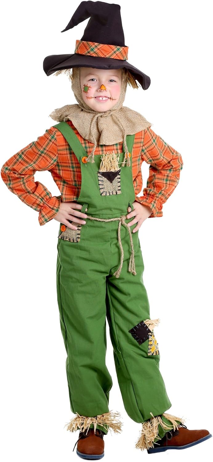 Scarecrow Costume for Kids Classic Scarecrow Costume for Boys Overalls Scarecrow Outfit Multi