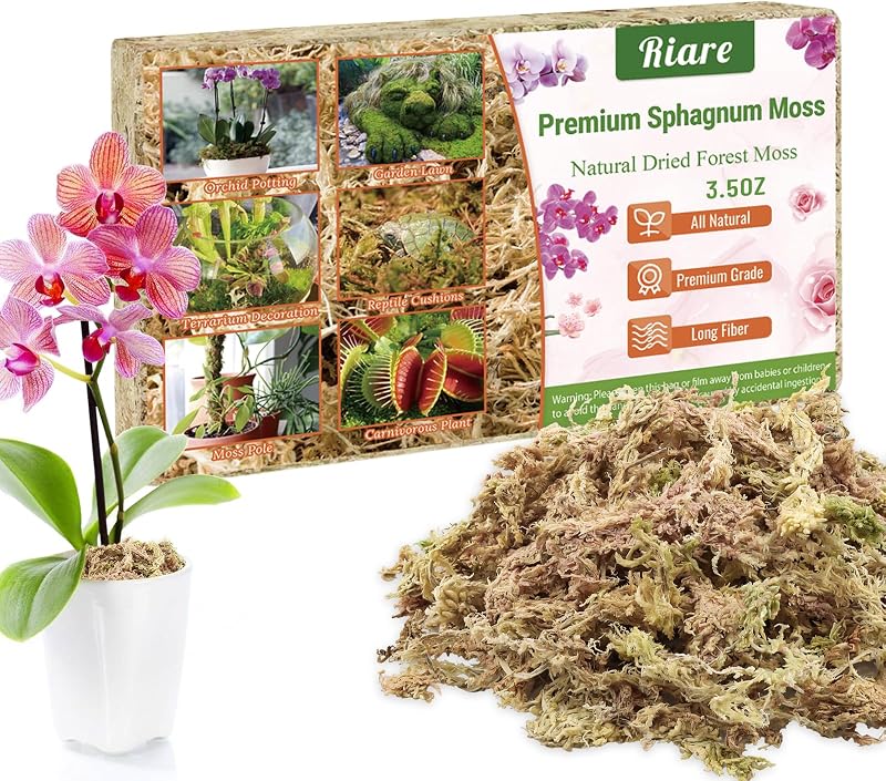 Riare Natural Sphagnum Moss 100g Long-Fibered Orchid Carnivorous Plants