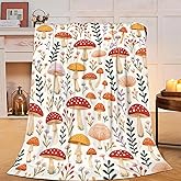 Mushroom Blanket Super Soft Warm Fluffy Fleece Flannel Throw Blanket Cozy Fuzzy Plush Stuff Bedding Blankets Gifts for Women Kids Boys Girls Adults 50"X40"