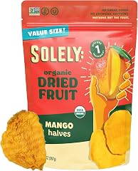 SOLELY - Organic Dried Mango Halves (14 oz Resealable Bag) - Real Fresh Fruit - 1 Ingredient - Healthy Snacks for Adults & Ki