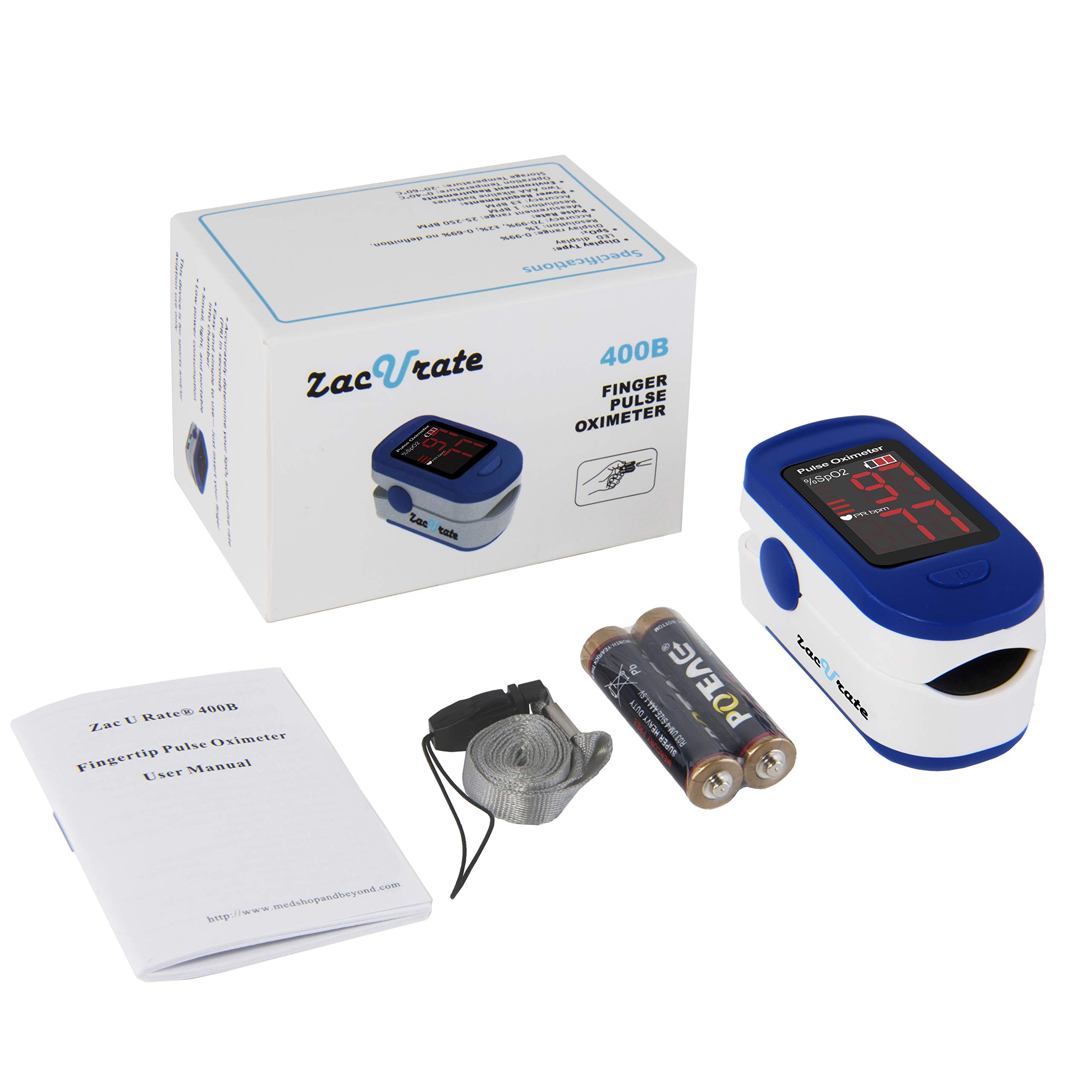 Zacurate 500BL Fingertip Pulse Oximeter Blood Oxygen Saturation Monitor