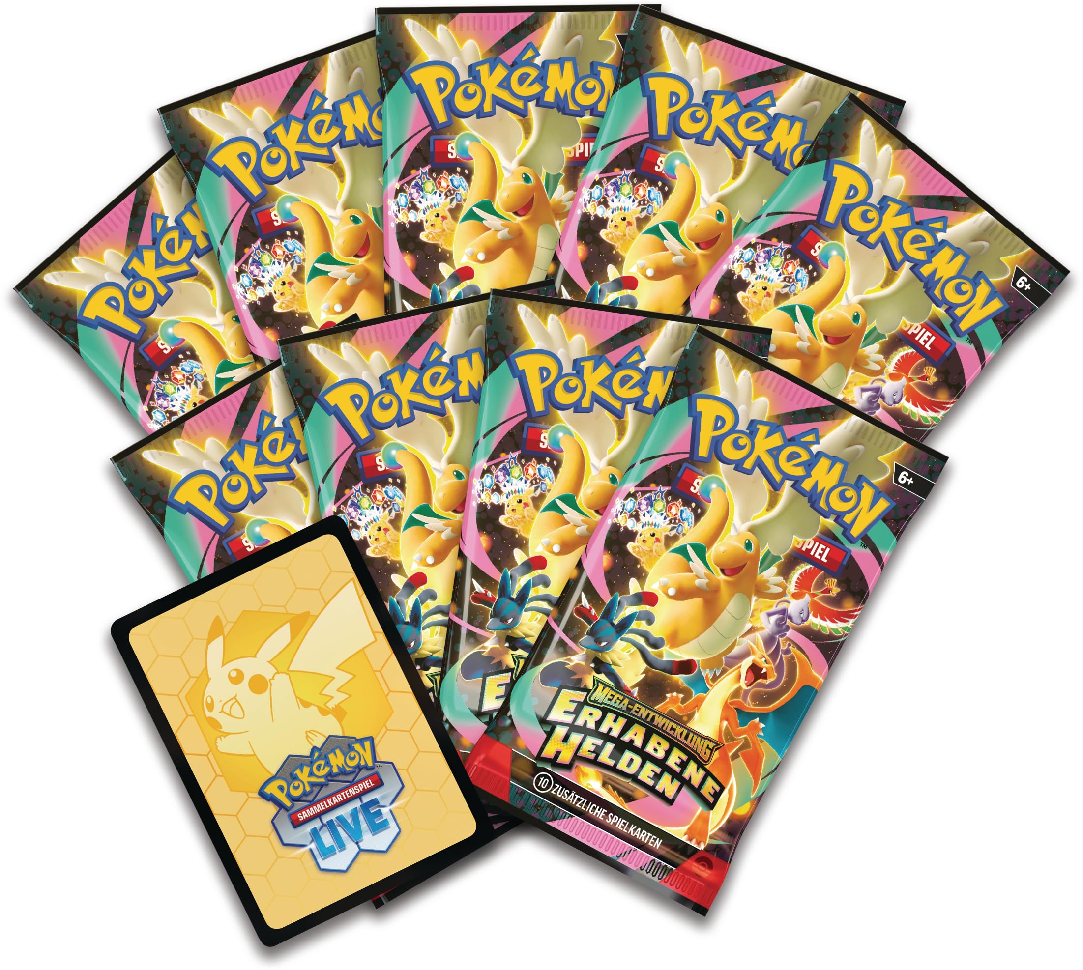 Pokémon-Sammelkartenspiel: Top-Trainer-Box Mega-Entwicklung – Erhabene Helden (1 Vollbild-Promokarte, 9 Boosterpacks & Premium-Zubehör) 8