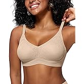 HORISUN Lace Jelly Bras for Women No Underwire Seamless Wireless V Neck Push Up No Wire Full Coverage Bralettes