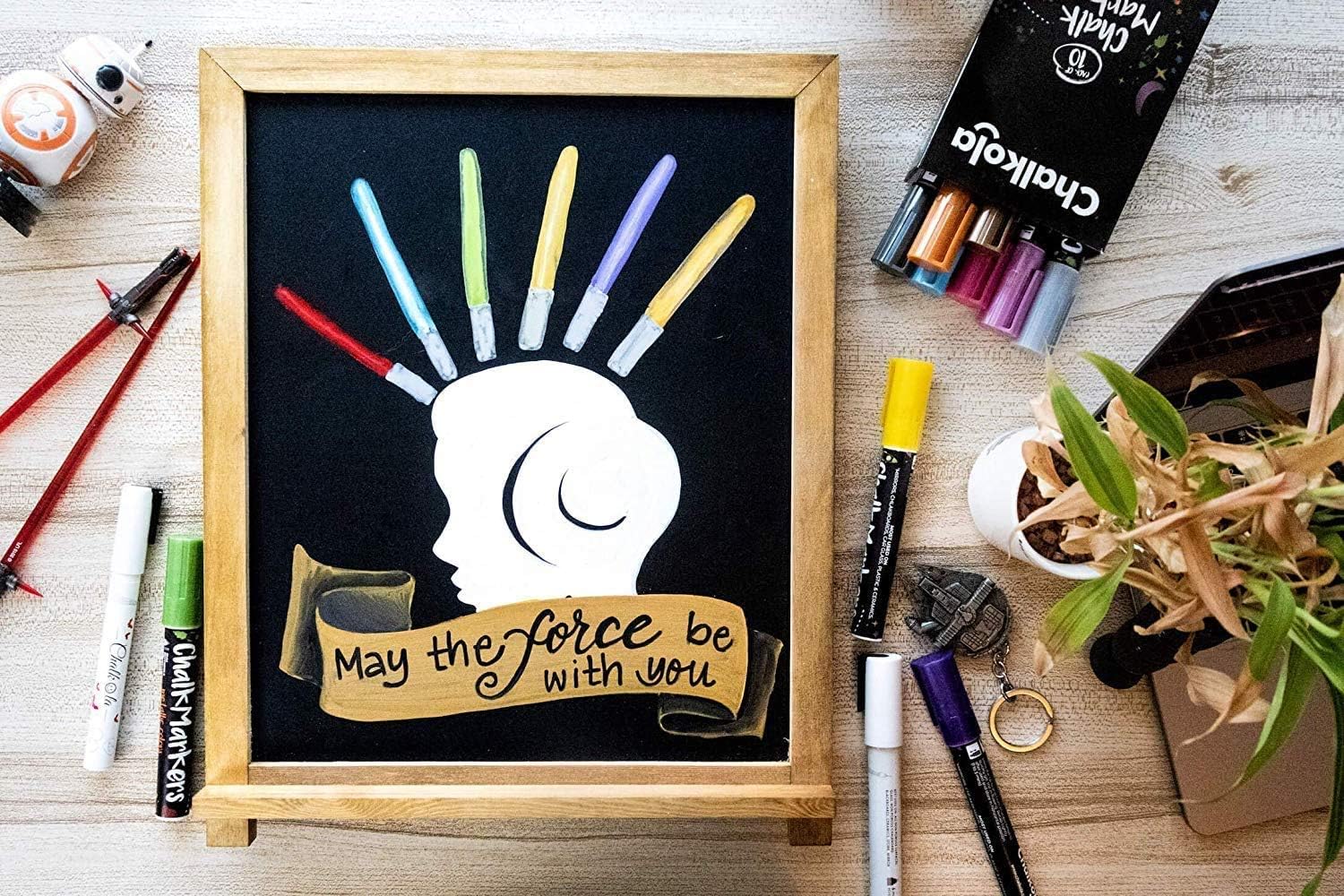 Rustic Chalkboard Sign | 15" x 12" | Smooth Wooden Frame with Non-Porous Magnetic Surface for Home Decor, Kitchen, Wedding, Restaurants & Bar Table Top: Office Products