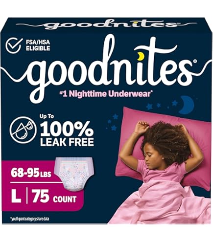 Amazon.com: Goodnites Boys' Nighttime Bedwetting Underwear, Size