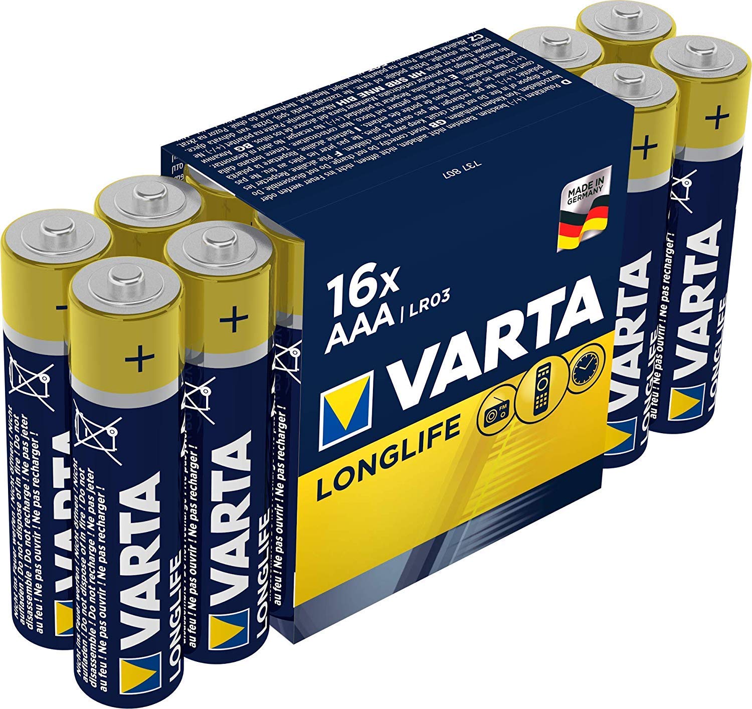 Varta Alkaline Battery AAA x 16 Long-Life LR03