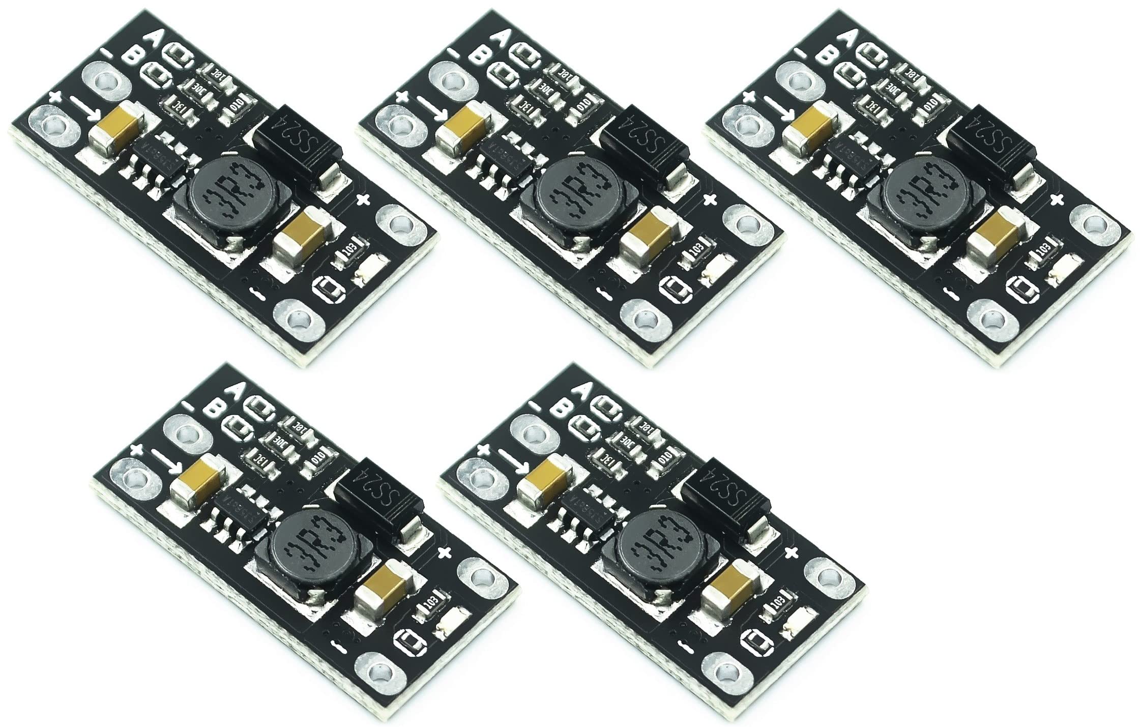 TECNOIOT 5pcs Mini DC-DC Boost Step Up Converter Board Module 3.7V to 5V 8V 9V 12V Output