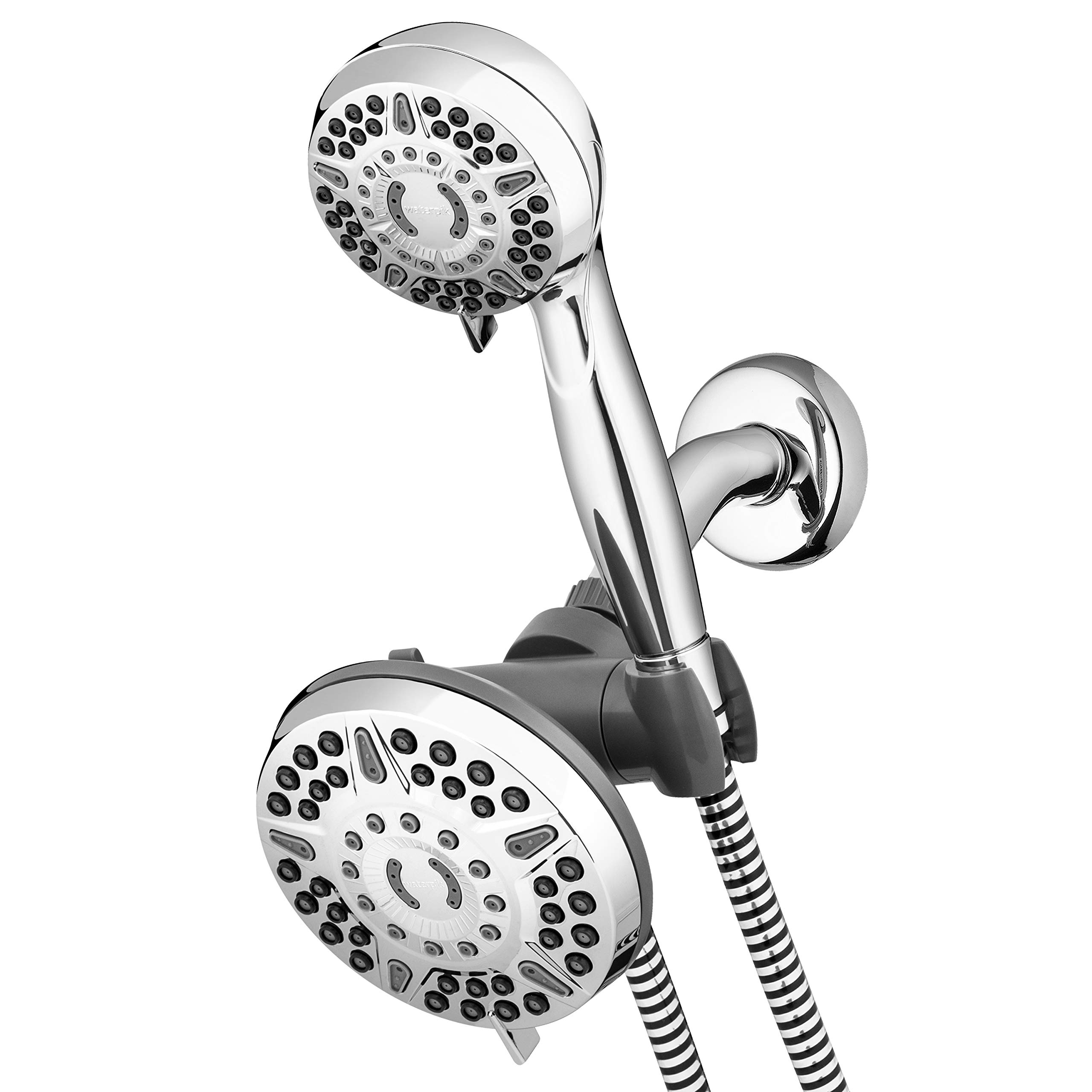 Waterpik High Pressure PowerPulse 2-in-1 Dual Shower Head System, Chrome, 2.5 GPM Combination 5 Foot Hose