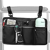 Wheelchair Side Bag & Walker Accessories Organizer - Hang-On Pouch w/Insulated Cup Holder, Large Storage. Perfect for Electric Wheelchairs & Rollators. Durable