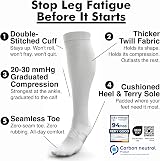 aZengear Compression Socks 20-30 mmHg Knee-High Seamless Toe White S-M view 2