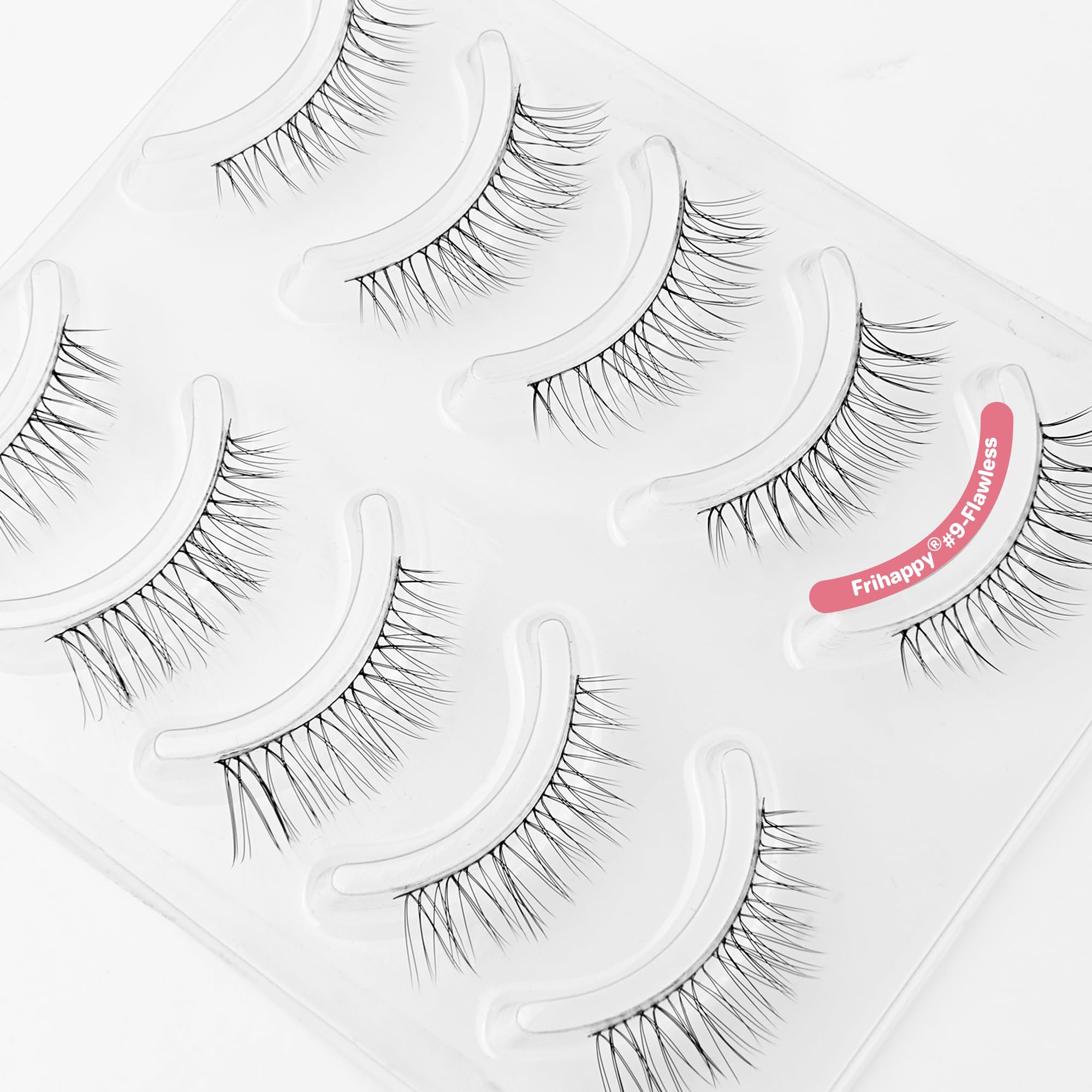 Photo 1 of Frihappy Lashes Wispy Natural Lashes Natural Look Natural Eyelashes Wispy Eyelashes False Eyelashes Natural Fake Lashes Clear Band Lashes #9