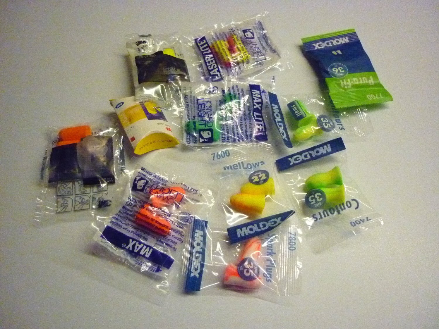 Multi Vendor Disposable Ear Plug Variety Trial Pack 3M Honeywell Moldex