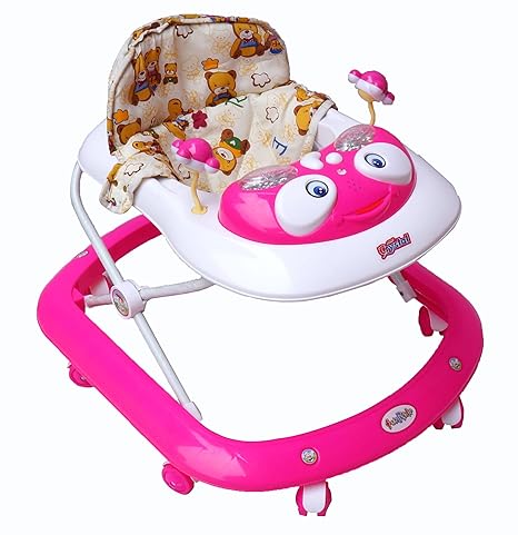 Her Home Multicolour Kids Musical Crystal Activity Walker - Height Adjustable - 9 Months + Baby - Wide Base