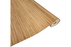 amaZulu Inc. Natural Bamboo Paneling - Flexible Wall Cladding Panels for Living Room Decor, Ceiling Tiles, and Outdoor Kitchens - Renewable Resource, Home Decor, 32 sq ft Coverage, Caramel