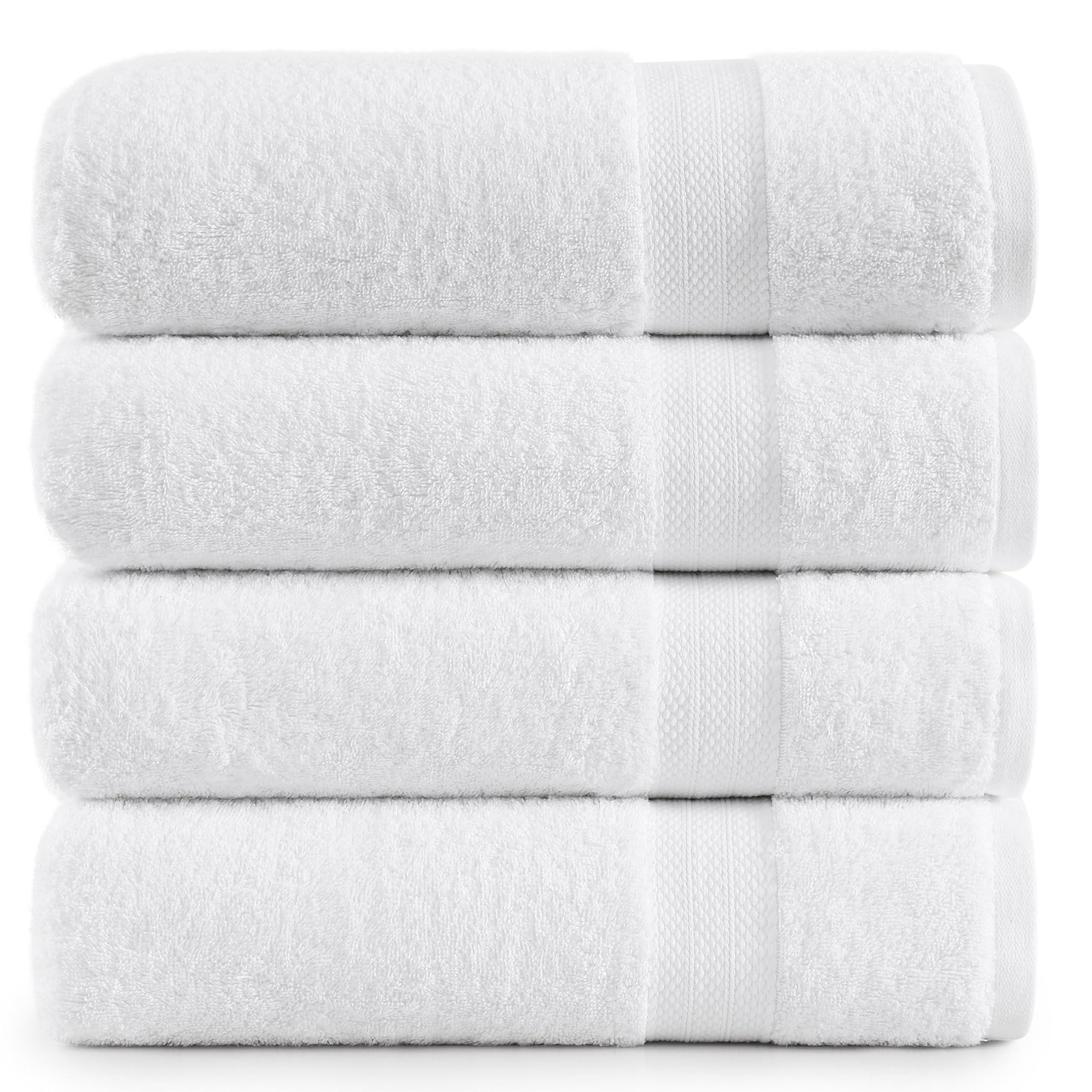 Photo 1 of LANE LINEN 100% Cotton 4 Pack Bath Towels (28"x54") - Ring Spun Cotton - Large Towels for Bathroom - Quick Drying, Highly Soft & Absorbent Shower Towel Set - Hotel & Spa Quality - White Towel Set