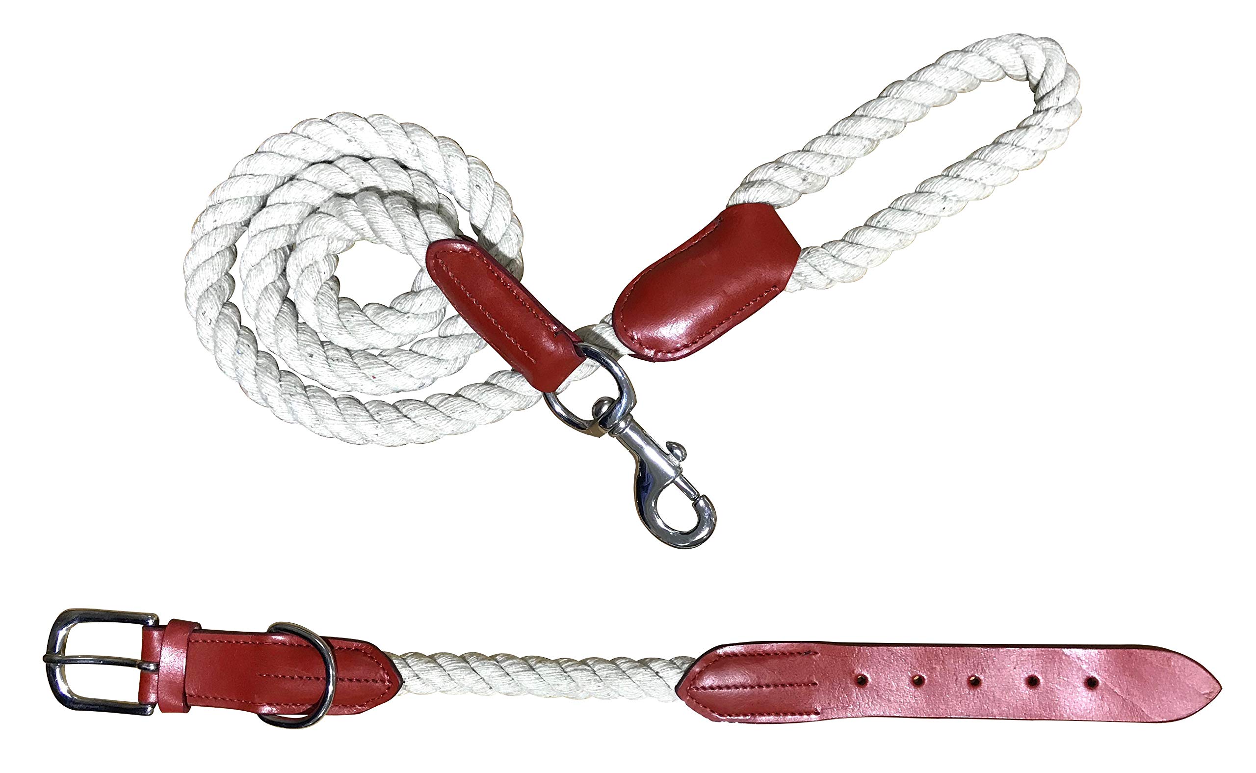 BRADLEY CROMPTON Genuine Leather Matching Pair Dog Collar and Lead Set S