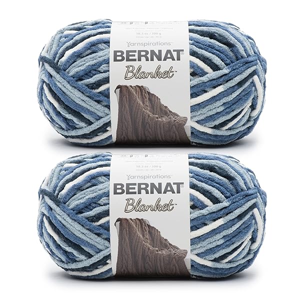 BERNAT BLANKET FADED BLUES YARN – 2 PACK...