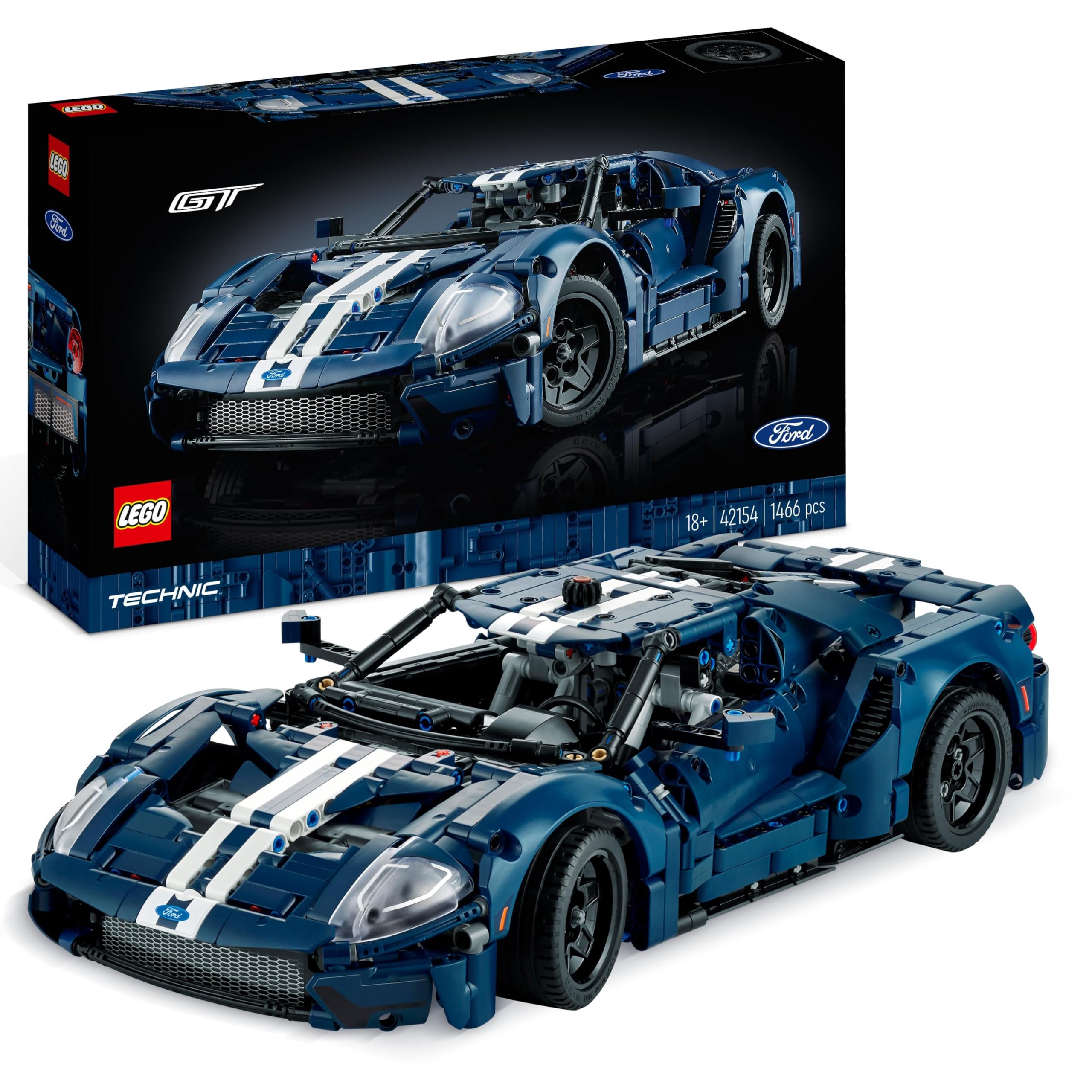 LEGO 42154 Technic Ford GT 2022, Kit Modellino di Auto da Costruire per Adulti, Idea Regalo per Uomo o Donna, Lui o Lei, Supercar in Scala 1:12 con Dettagli Originali, Set da Collezione