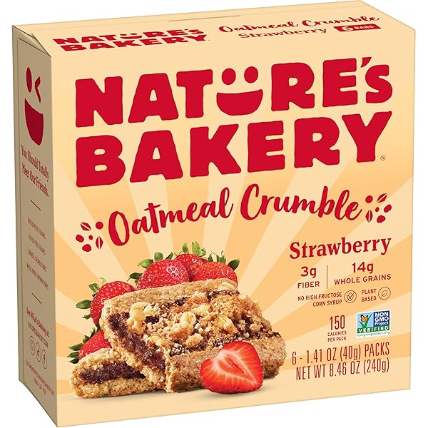 NATURE’S BAKERY OATMEAL CRUMBLE BARS, STRAWBERRY, REAL FRUIT,...