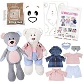 kullaloo Memory Bear Patterns for Sewing &amp; Template &ndash; Teddy Bear Sewing Pattern Keepsake with Removable Collar, Shirt &amp; Jacket | QR Video Tutorials, PES &amp; SVG Files | Designed in Canada
