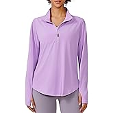 PINSPARK Long Sleeve Workout Tops for Women UPF 50+ Sun Protection Shirts Half Zip Quick Dry Athletic Running Hiking Golf