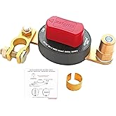 Battery Disconnect Switch 12V-48V Top Post 300A/900A (Compact Size, On/Off) | 300A Continuous, Fit SAE Battery Terminals, Heavy Duty Waterproof, -40℉ to 284℉ Rating, Automotive Battery Cut Off Switch
