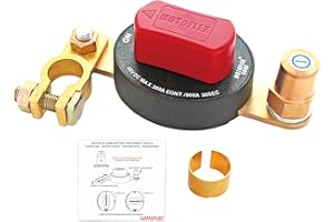 MOTOFLEX Battery Disconnect Switch 12V-48V Top Post Battery Quick Disconnect, Battery Cut Off Switch for Car Truck RV Boat Heavy Duty 300A/900A (Compact Size, On/Off, Removable Knob)