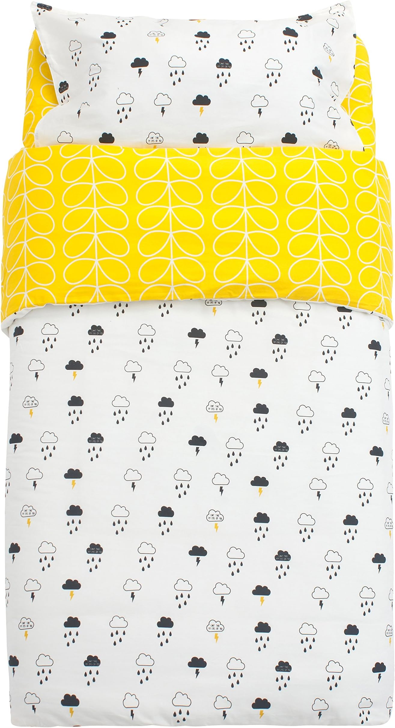 Kiddy Bird 100% Cotton Toddler Bedding Set of 3 Rain with a crown Cute Refreshing Fitted Sheet + Comforter Cover + Pillow Case Environmental Cozy and Durable - Top Quality for Girls and Boys