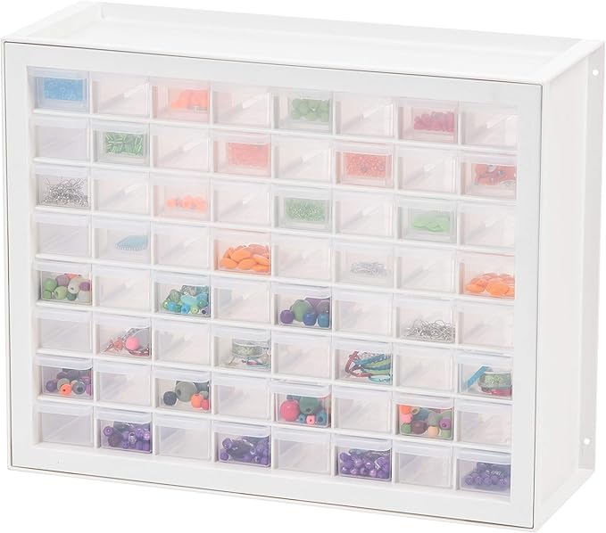 Amazon Com Iris Usa Dpc 64 64 Drawer Sewing And Craft Parts Cabinet White Home Kitchen