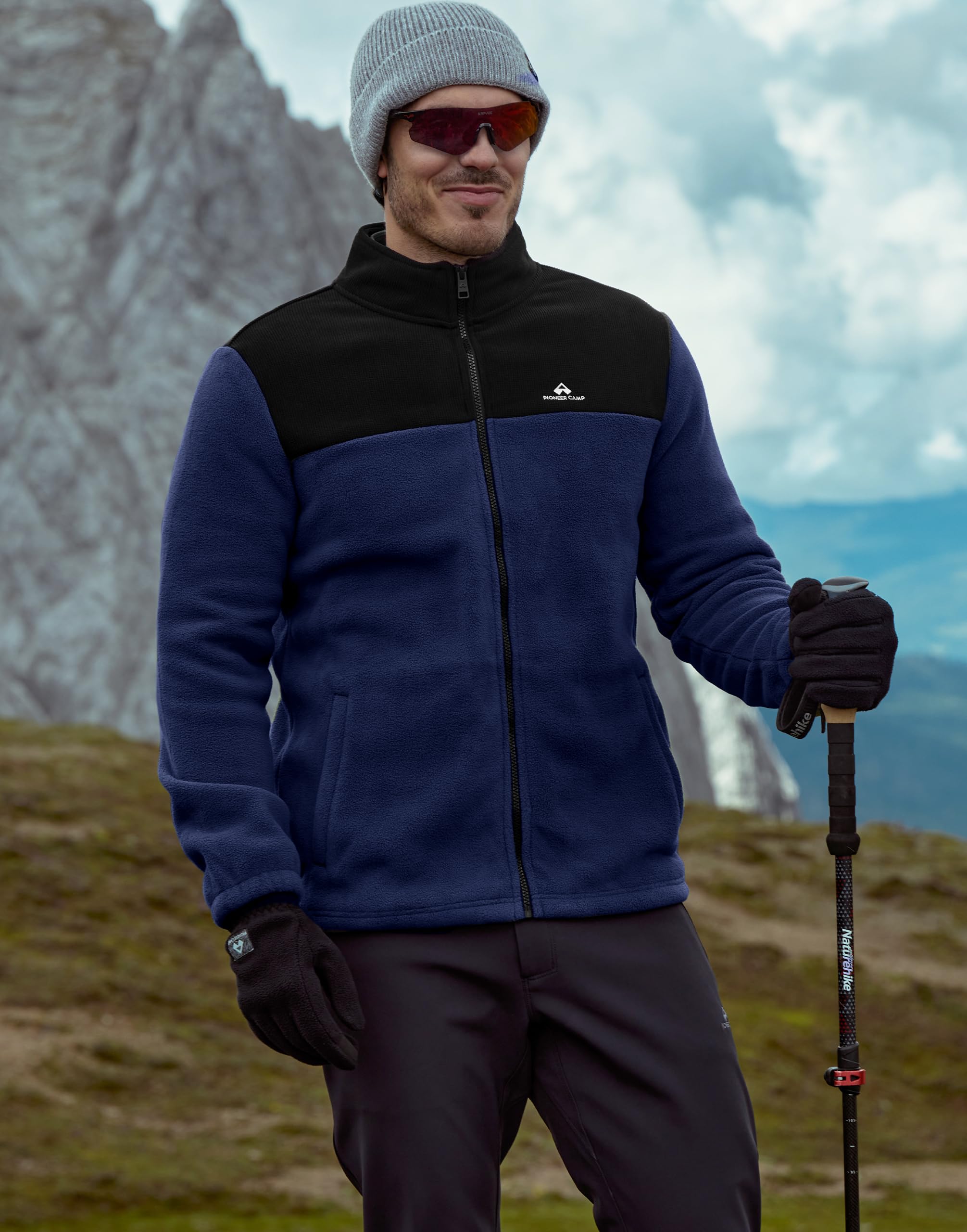 Pioneer Camp Herren Fleecejacke Dicke Warme Winterjacke, Atmungsaktiv & Komfortabel Full Zip Sweatjacke, Übergangsjacke Outdoor Wanderjacke 7