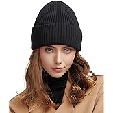 choshion Wool Beanie for Men Women, Seamless Knit Cuffed Warm Winter Hats Fisherman Beanies Womens Ski Hat Skull Cap Unisex