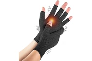 TFUSOM Arthritis Gloves for Women for Pain, Men and Women Fingerless Compression Wrap for Hand Pain and Osteoarthritis Compression Gloves Women,M,Black