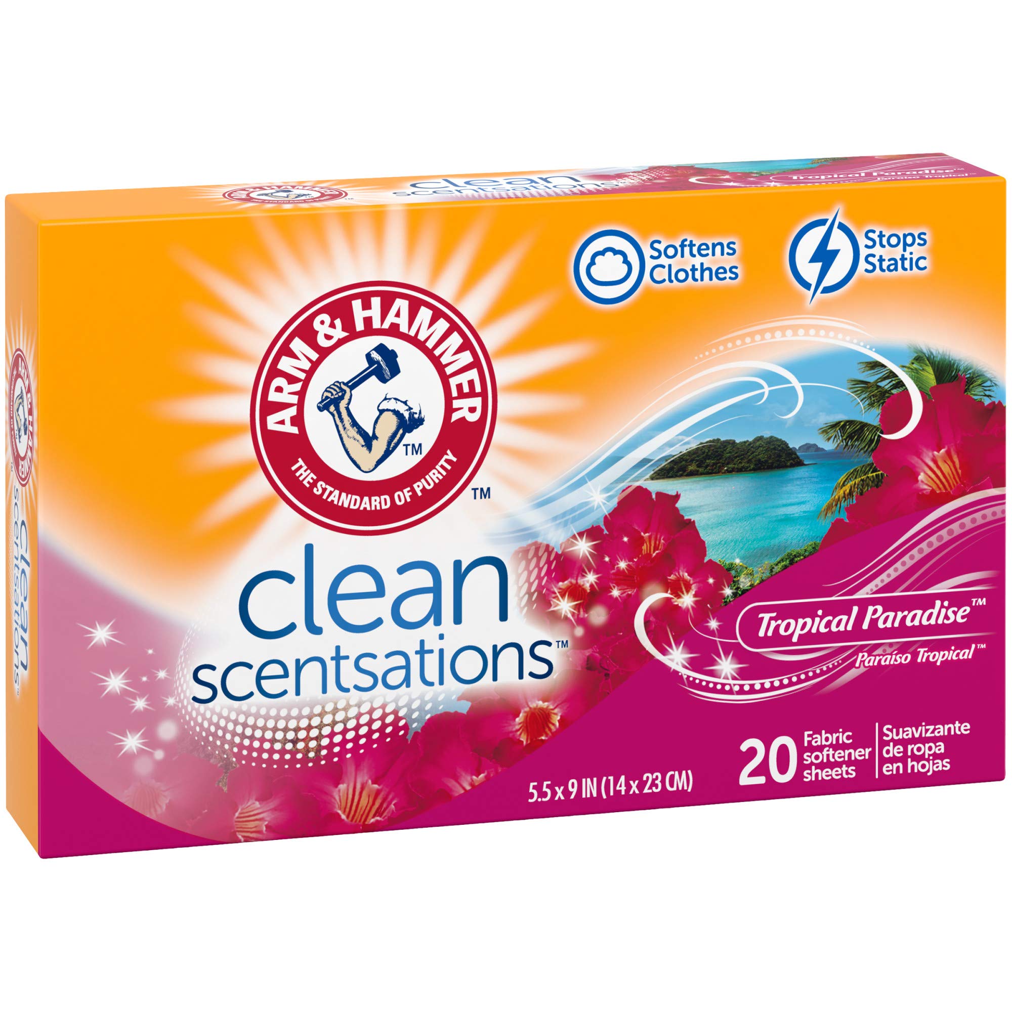 ARM & HAMMER Fabric Softener Sheets, 20 sheets, Tropical Paradise