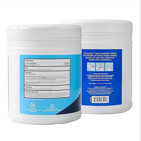 CLOROX PRO HAND WIPES IN RESEALABLE CANISTER, 270 CT | ALCOHOL FREE WIPES WITH BZK