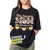 JIX & JOKY Custom T Shirts with Picture Custom Fathers Day Shirt for Dad Photo Tshirt with Face Customize Shirt for Men