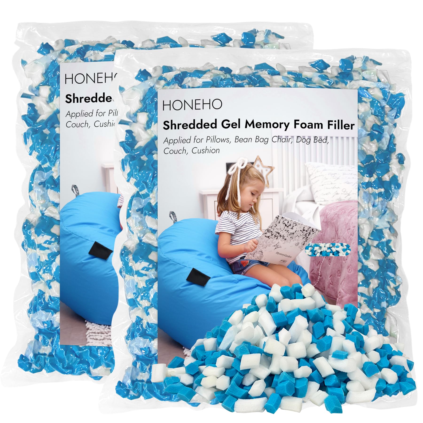 HONEHO 10LBS Shredded Memory Foam Filling Bean Bag