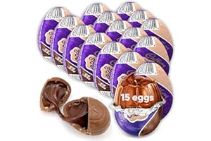 CHAIN & JO SWEETS Cadbury Chocolate Creme 15 Eggs 1.2oz - Easter Eggs Milk Chocolate Candy - Soft Chocolate Creme Center - Eggs Easter Candy Individually Wrapped - Ideal For Easter Basket, Office Candy