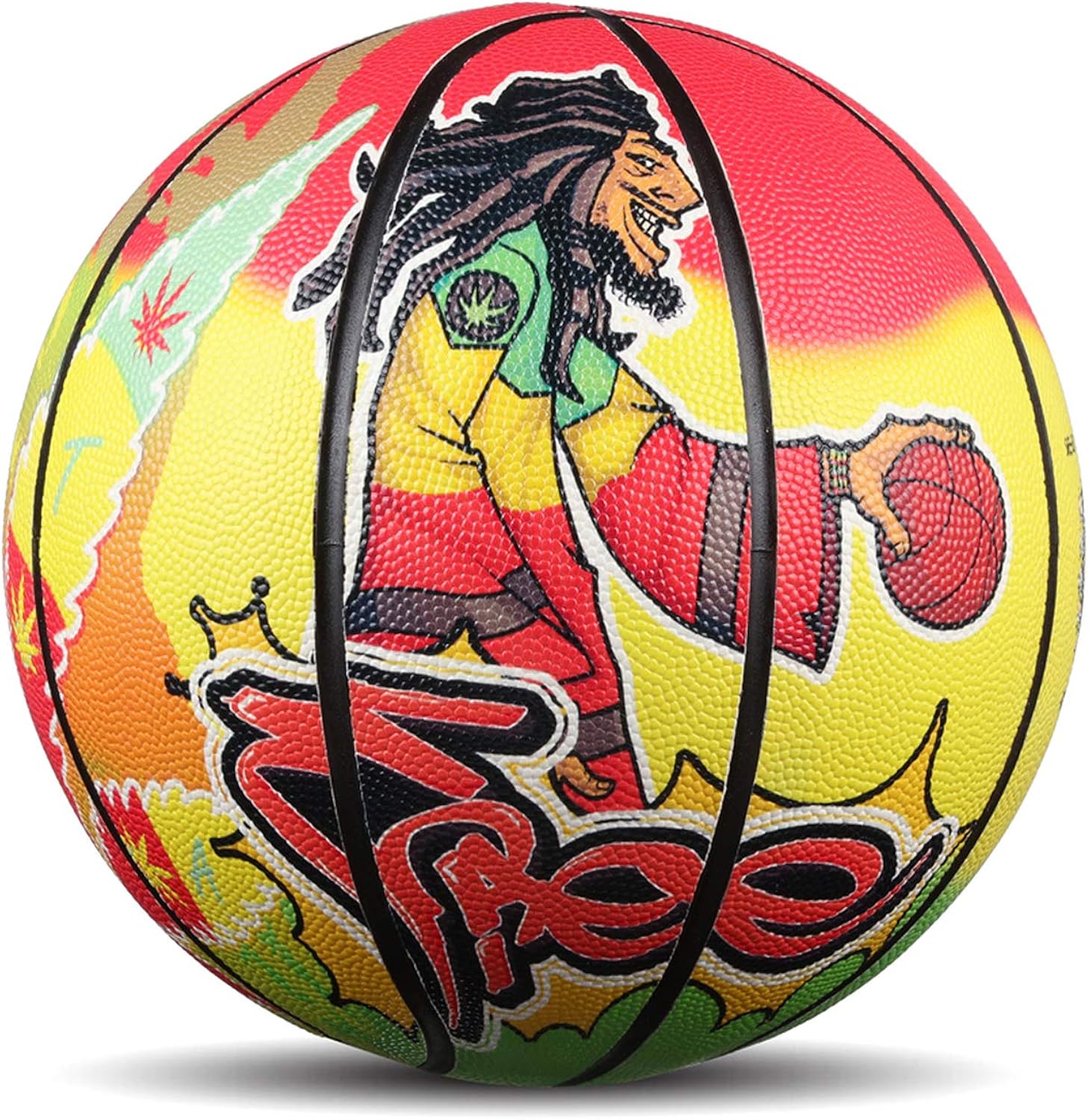 Original Graffiti No. 7 PU NBA Street Outdoor Basketball (7, Yellow) : Clothing