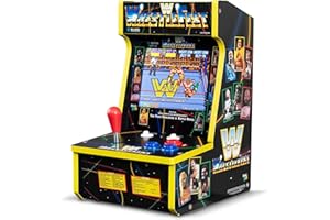 Arcade Classics - WWE Counter Series Game Machine, 4 Games, 8" Liquid Crystal Screen - Mini Cabinet, Portable Gaming, Retro, Countertop Console, Basement Decoration, Man Cave